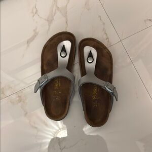 Birkenstock Silver Buckle Sandals